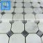 Oriental White Octagon Mosaic Tile Backsplash With Grey Dot