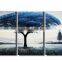 Beautiful Scenery Handpainted Modern Blue Tree Oil Painting
