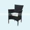 Garden furniture Stainless steel frame table with granite top ,Aluminum frame with PE wicker armrest chair