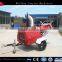 trailer mounted 50hp diesel engine 8 inch hydraulic feeding with two hydraulic motor rollers feeding wood chipper