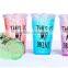 beautiful double wall plastic drinking mug with straw summer ice cup