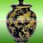 NATURAL STONE BLACK AND GOLD MARBLE URNS