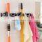 Mop Broom Holder Broom Organizer Key Rack Towel Hooks 5 Non-slip with 6 Hooks Wall Closet Mounted Organizer Brooms Mops Rakes Ga