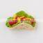 custom design rolling bread with vegetable and meat 3D resin fridge magnet