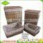 Wholesale storage basket customized wicker laundry basket with lids