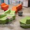 Amazing high fashion project furniture modern colorful backrest sofa chair free style waiting seats for shopping center
