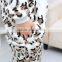 flannel cartoon adult animal jumpsuit animal pajamas jumpsuit leopard design
