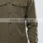 Guangzhou High Quality Custom Long Sleeve Chest pockets Spread Collar Mens 100% Tencel Lyocell Casual Army Green Shirts