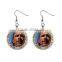 New Products 2015 fleur de lis football charm dangle earring for crowd