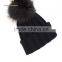 Ladies Winter Wool Hat Fur Pom Hat,Cut Winter Hat