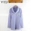 Casual Long Pattern women cashmere grey turtleneck pullover sweater
