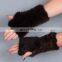 Winter knitted mink fur women gloves for girls wholesale