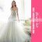 New Autumn Luxury Lace Deep V-neck Long Trail Backless Bridal Wedding Dress