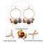 New designs big circle with colorful Pom pom Gypsy Earrings