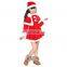 Long Sleeve Kid Santa Claus Suit and Dress for Christmas day, kids christmas party dresses