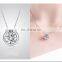 Ladies Round Diamond 925 Mexican Silver Necklace