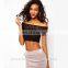 Sexy Tight Fashion Summer Lace Dew Belly Off-shoulder Wholesale OEM Blouse&Top