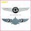 Custom Logo Sliver Plated Pilot Wing Badge With Butterfly Clutch Pin Back
