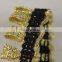 Italy design gold lurex fringes lace trim for clothes