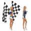 Factory Wholesale 3x5 Ft Black White Custom Checkered Race Hand Waving Flag