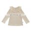 8298/Customised full sleeve vogue t-shirt girl kids casual all-match solid girls sweet top