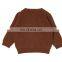 Solid color casual kids pullover hand knit sweater designs for girls