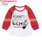 2019 Valentine Day Girl Letter print tops Summer Autumn t shirt for girls raglan sleeve cloth 1-5T