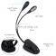 USB 2 Dual Arm Flexible Clip mini reading led Book Light