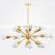 Hotel project Antique gold glass chandelier home decorative led metal ceiling chandelier light