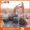 Amphibious excavator with strengthened chains