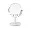 Bathroom Desktop Mirror Makeup  Round Plastic Powder Coating Mirror Makeup Black PP Simple Design  Standing Makeup Mirror