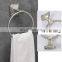 China Washroom Zinc toilet hardware 4 piece set in Brushed nickel restroom sanitary fittings and bathroom accessories