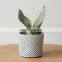 Amazon Hot Sold Modern Geometric Design Cement Flower With Drainage Hole Indoor Desktop Green Plant Pot For Home Decor