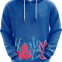 Blue Custom Sublimation Hoodie with Coral Pattern