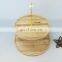 3 Tier Pastry Rustic Vintage Wood Retro Kitchen 3 Tier Tray Rack Farmhouse Distressed Style Round Wood Tray