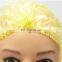 Disposable plastic PE CPE stripe cap mob bouffant protective dust adult hat wholesale