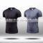 Mens Dark Blue short Sleeve Shirts Cool Dry Compression Wear