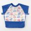 Japanese wholesale high quality new baby products useful short sleeve kids bib apron for meal with pocket waterproof EVA film