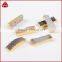 18K Gold edge natual grey tan druzy retangle bar necklace pendant