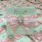 2016 hot sale customized elegant lace wedding invitation cards with rhinestone buckles and pink ribbons