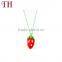 strawberry pendant necklace and earrings set jewelry set cute red color kids jewelry set for little girl