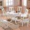 Europe graceful wooden round rotating dining table with rotating center in white