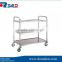 Removable Three Layer Dining Stainless steel Serving Cart / Trolley