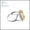New fashion heart design white gold plated crystal wedding ring