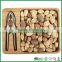 Bamboo nut serving tray with nut cracker