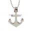 Custom never fade titanium steel golden anchor stainless steel pendant