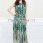 Free sample Western long maxi print sexy plus size sleeveless ladies dress for beach