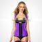 S-SHAPER Latex Girdle Vest Waist Corset Seamless Strap Steel Boned Corset Latex Waist Training Cincher