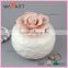 Funny Round Shaped Ceramic Gift Box Jewelry With Rose Flower