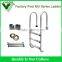 Factory Strong and Duty heavy swimming pool 2 step ladder with handrail and stainless steel steps